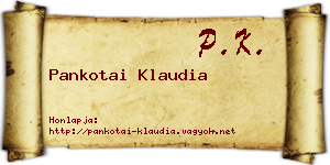Pankotai Klaudia névjegykártya