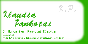 klaudia pankotai business card